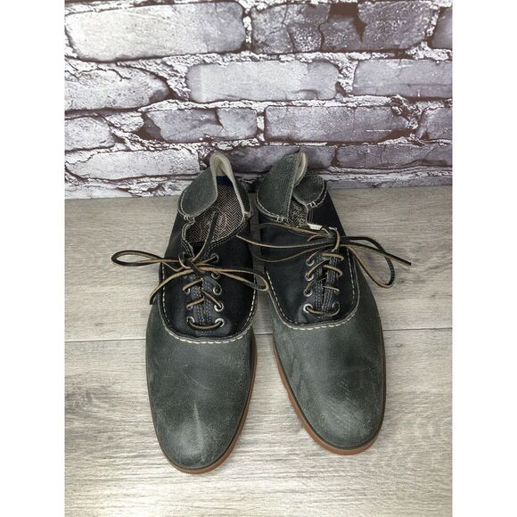 Sperry Top Sider Gray Black Leather Oxfords Lace Up Shoes Men’s Sz 11.5M US/45EU main image 4